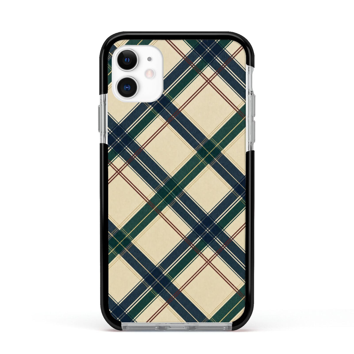 Heritage Club Plaid Apple iPhone 11 in White with Black Impact Case