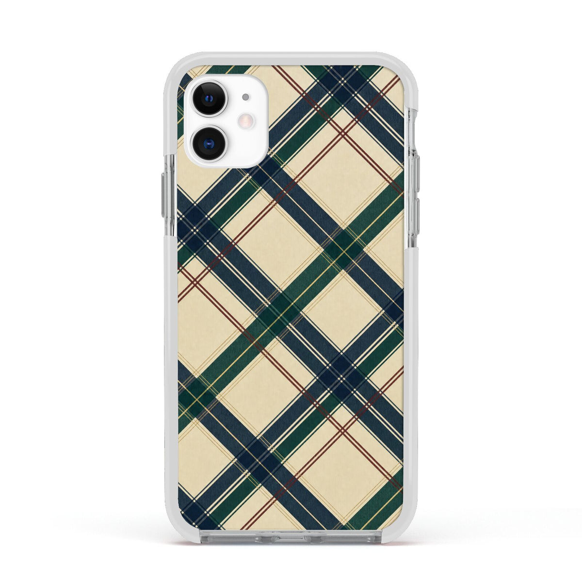 Heritage Club Plaid Apple iPhone 11 in White with White Impact Case