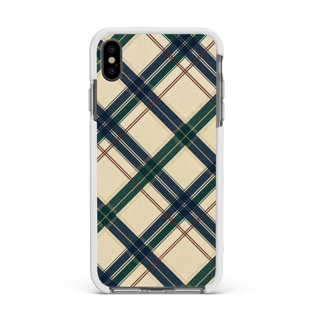 Heritage Club Plaid Apple iPhone Xs Max Impact Case White Edge on Black Phone