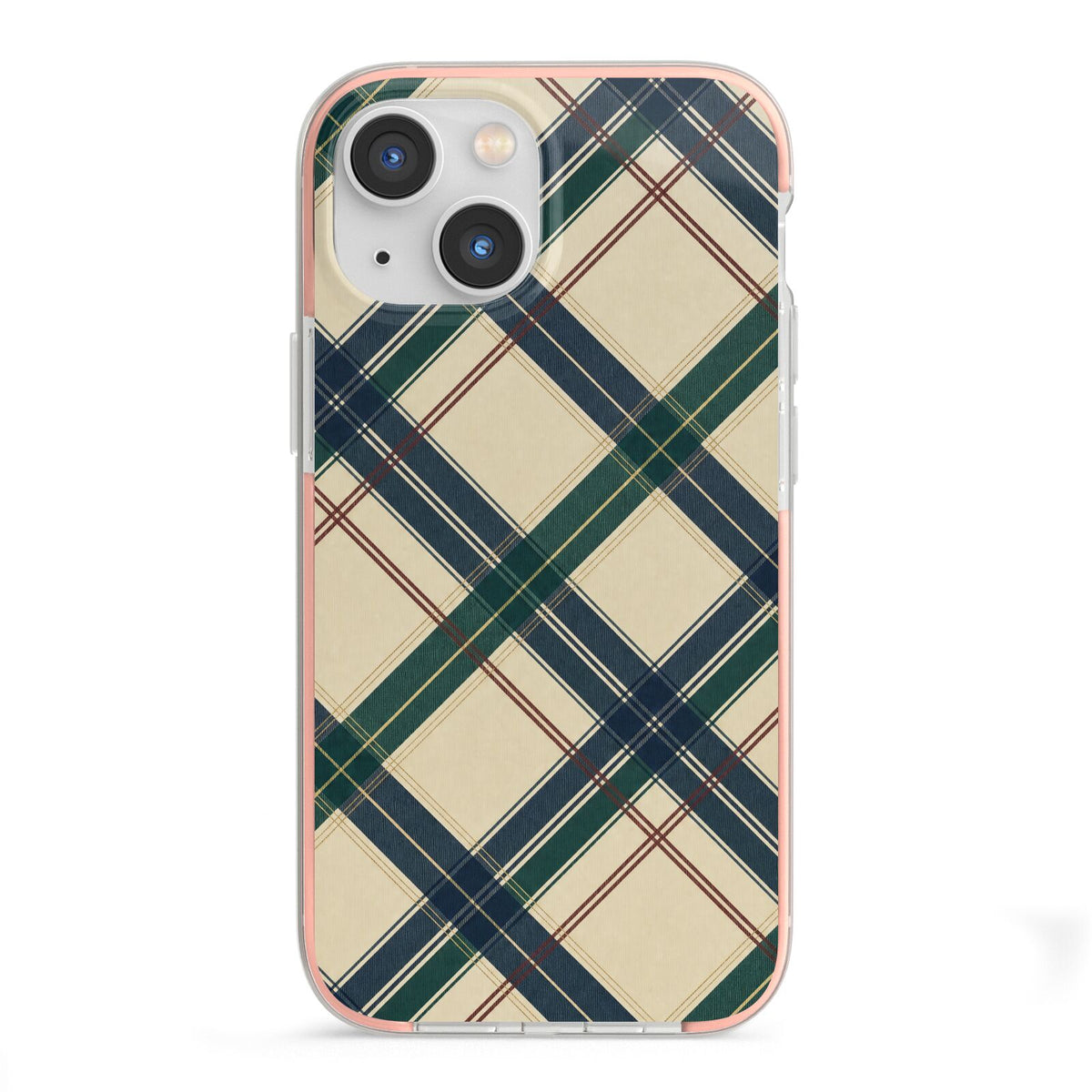 Heritage Club Plaid iPhone 13 Mini TPU Impact Case with Pink Edges