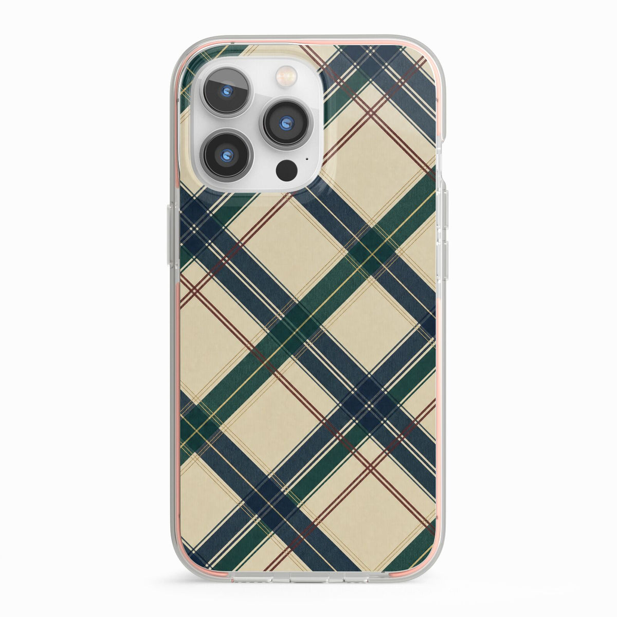 Heritage Club Plaid iPhone 13 Pro TPU Impact Case with Pink Edges