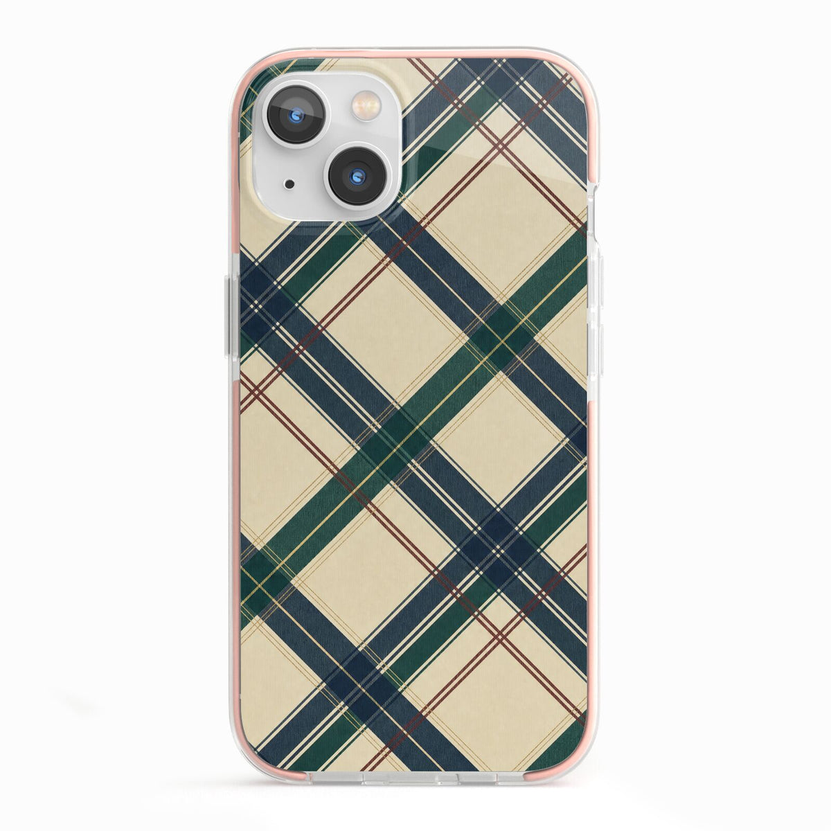 Heritage Club Plaid iPhone 13 TPU Impact Case with Pink Edges