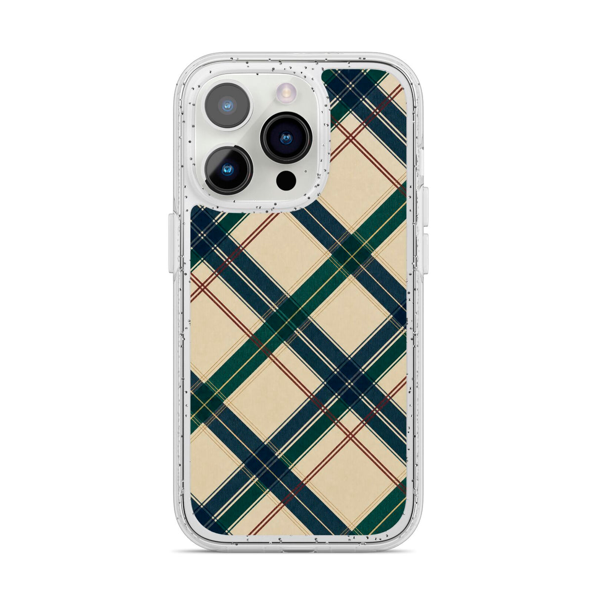 Heritage Club Plaid iPhone 14 Pro Glitter Tough Case Silver