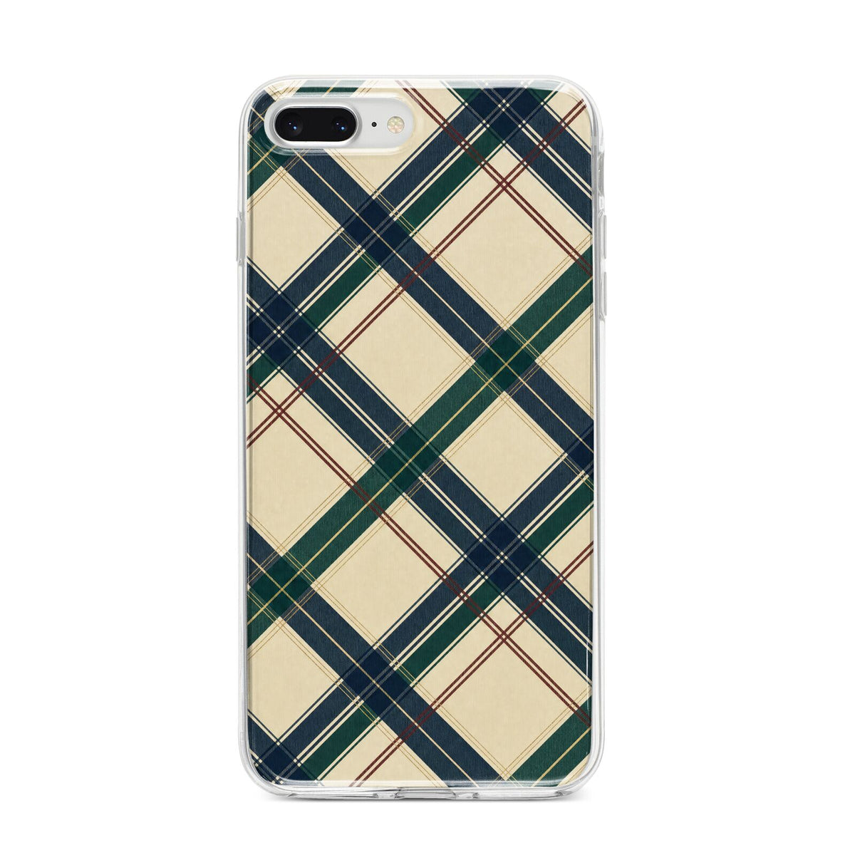 Heritage Club Plaid iPhone 8 Plus Bumper Case on Silver iPhone