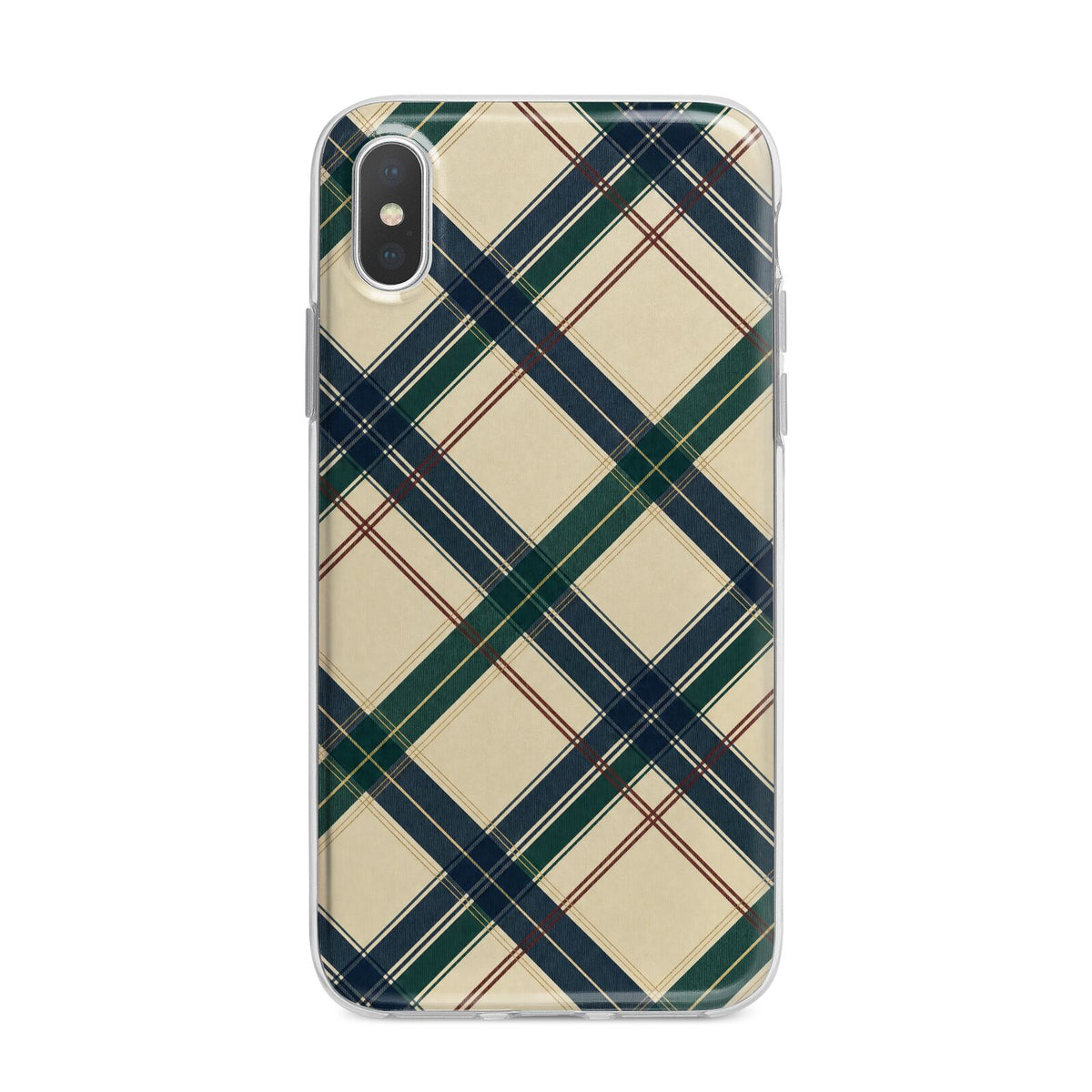 Heritage Club Plaid iPhone X Bumper Case on Silver iPhone Alternative Image 1