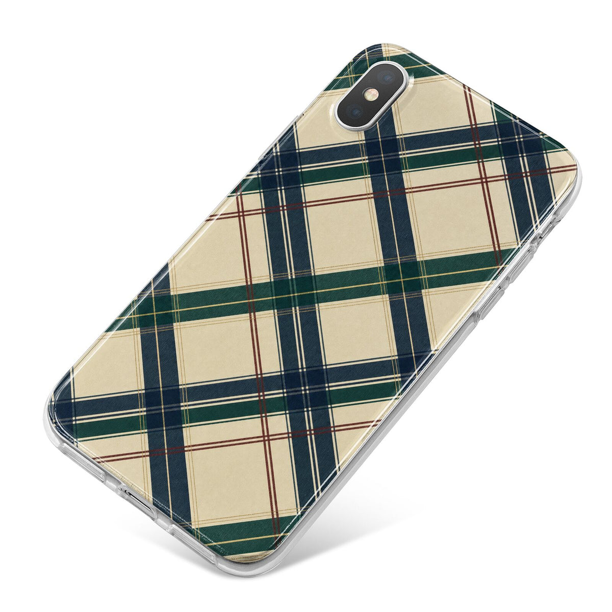 Heritage Club Plaid iPhone X Bumper Case on Silver iPhone