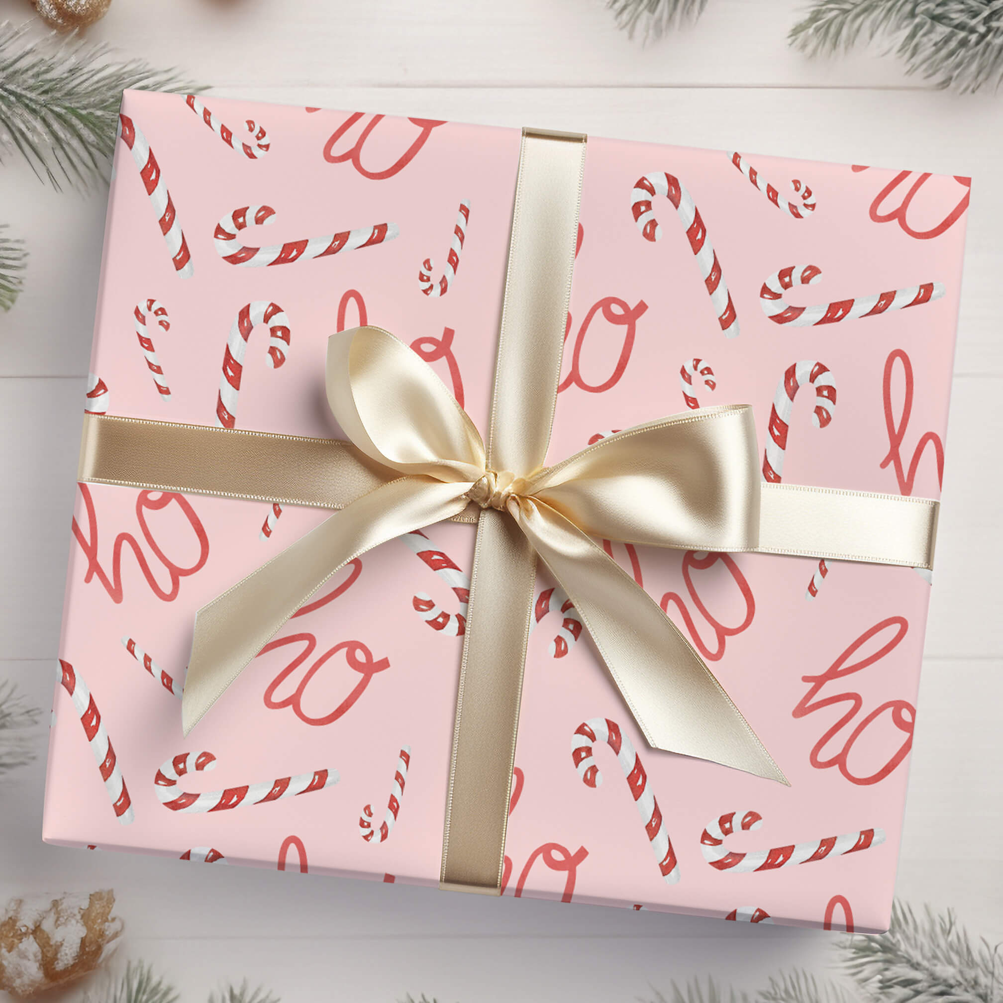 Ho Ho Candy Cane Wrapping Paper – Dyefor