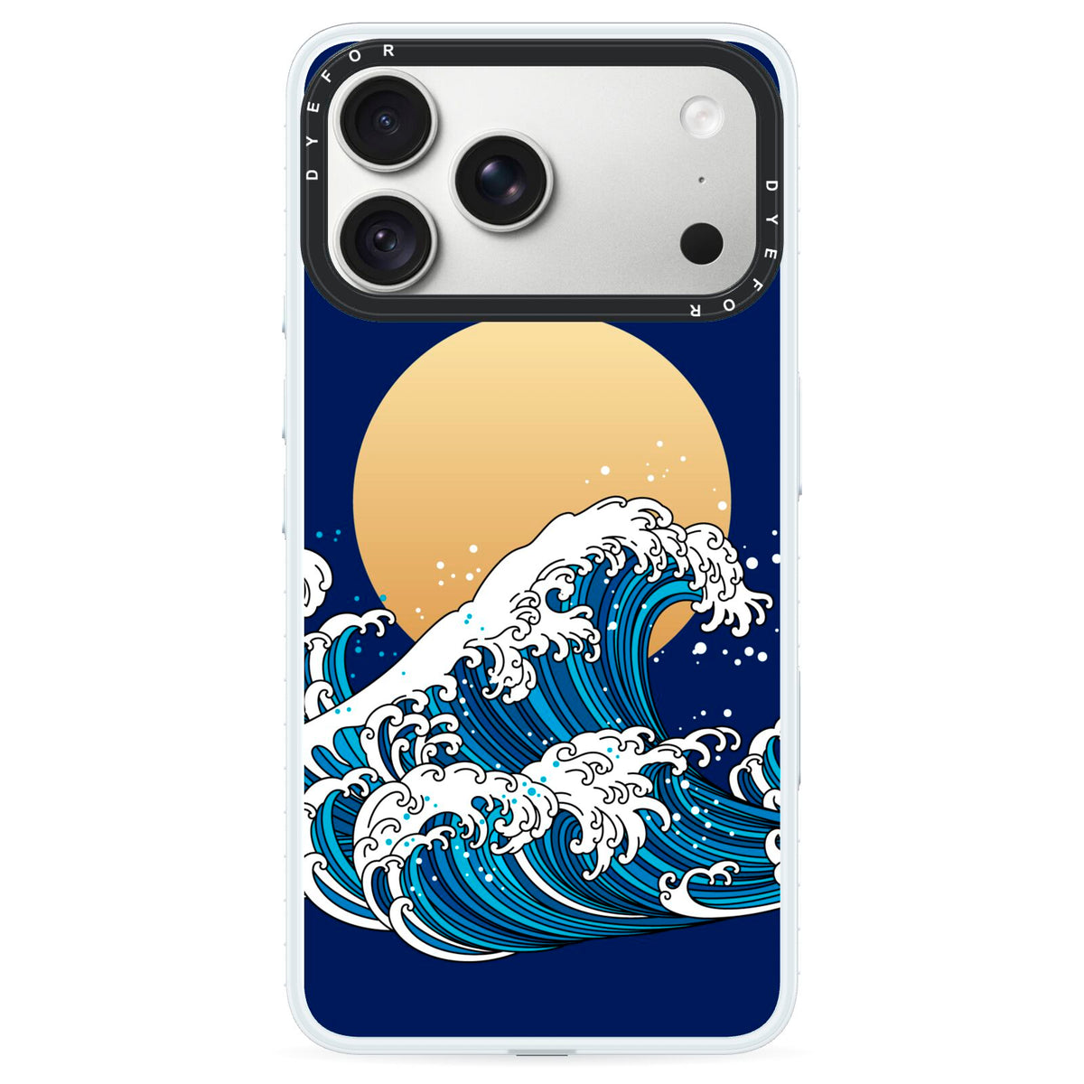 Hokusai Japanese Waves iPhone 18 Pro Max Black Impact Pre order Case on Silver phone