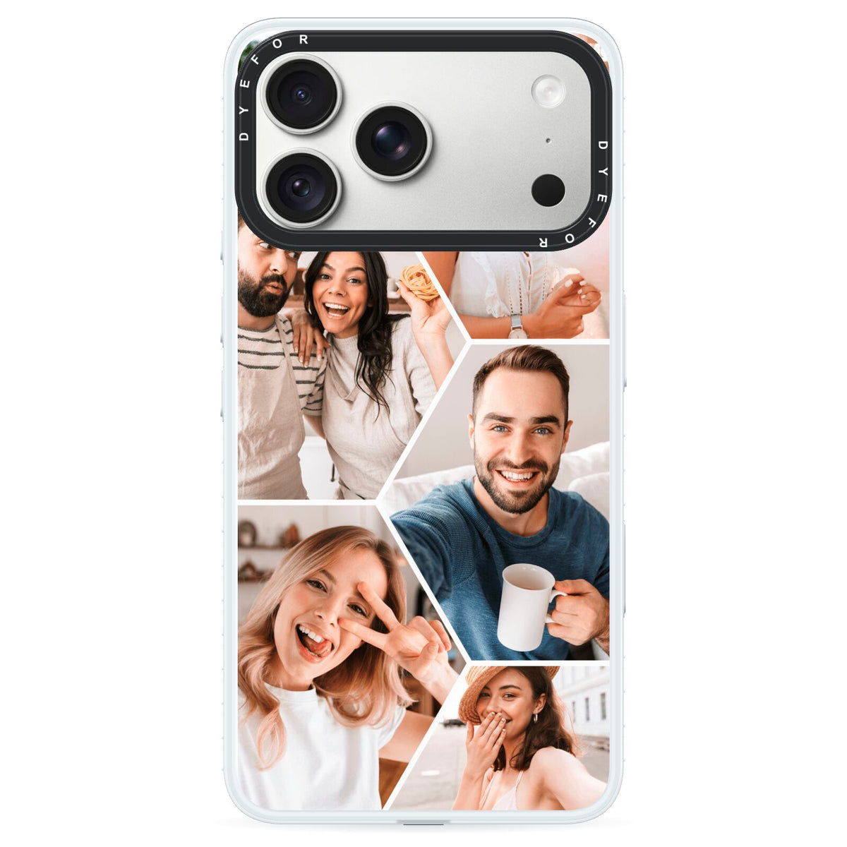 Honeycomb Photo iPhone 18 Pro Max Black Impact Pre order Case on Silver phone