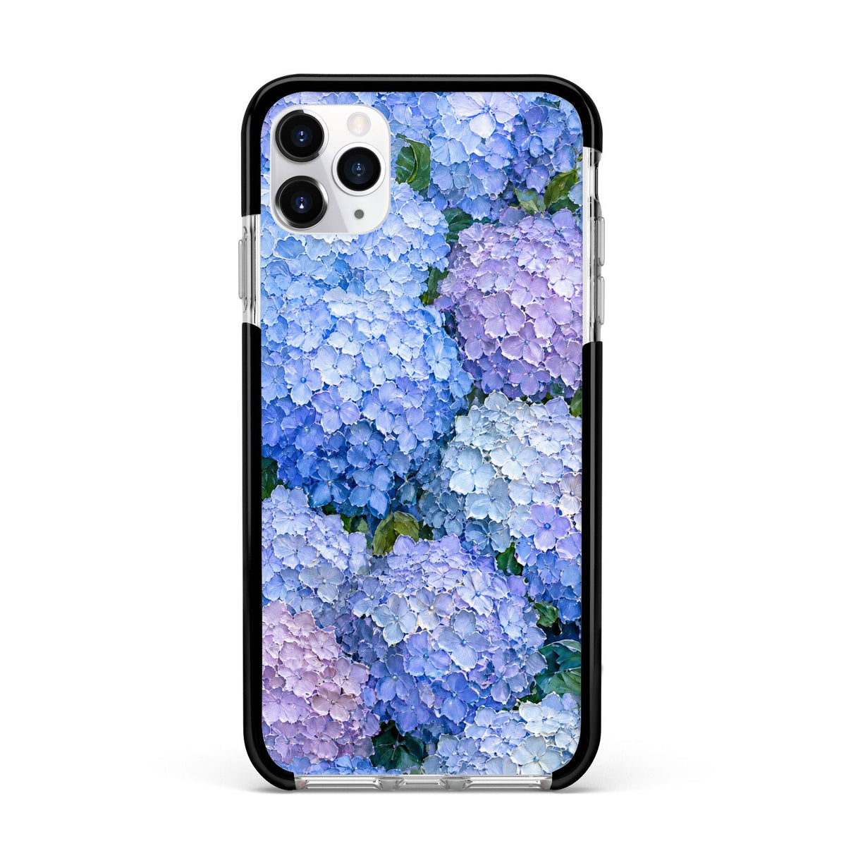 Hydrangea Atelier Apple iPhone 11 Pro Max in Silver with Black Impact Case