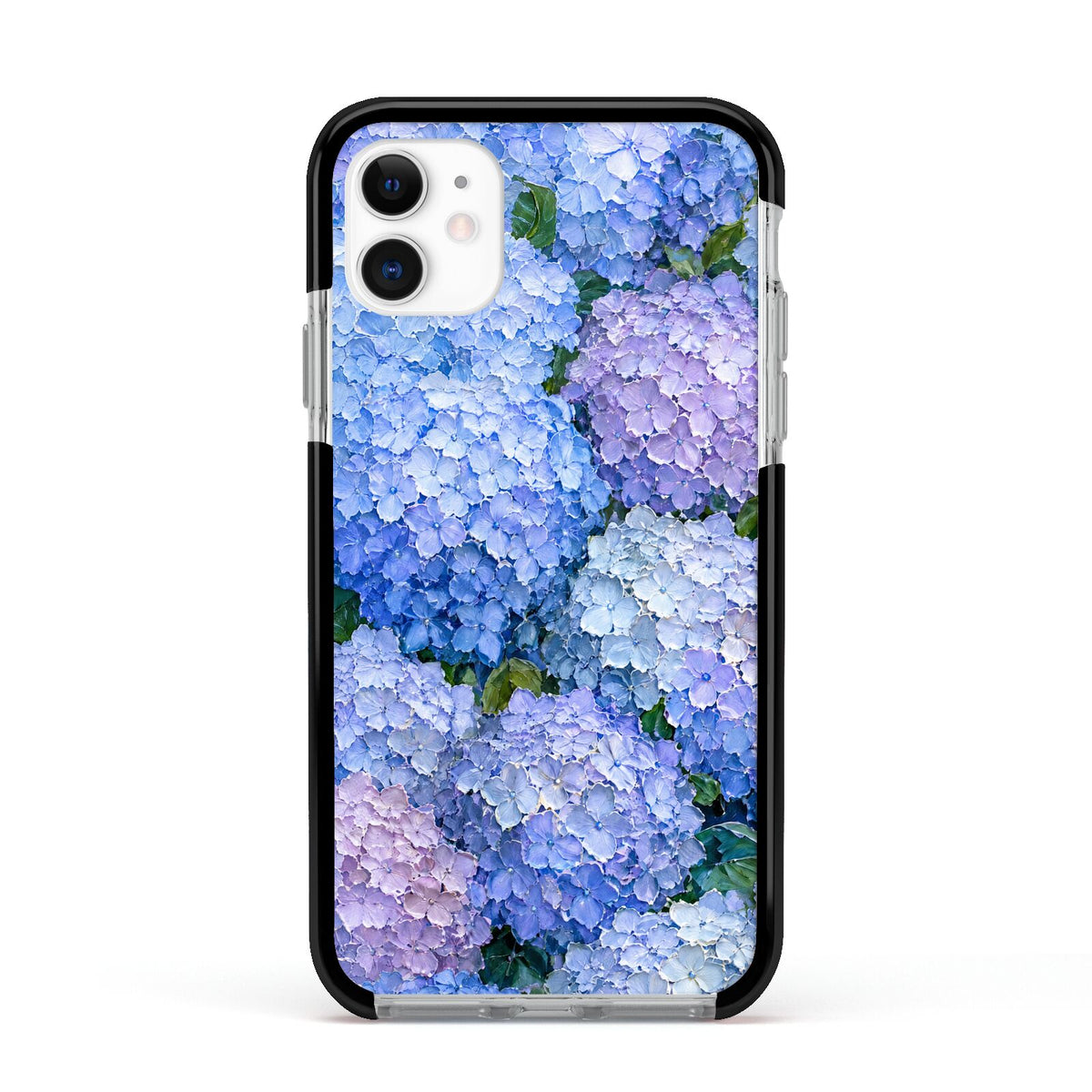 Hydrangea Atelier Apple iPhone 11 in White with Black Impact Case