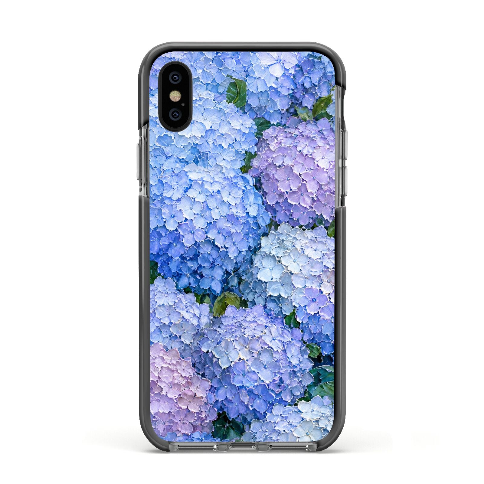 Hydrangea Atelier Apple iPhone Xs Impact Case Black Edge on Black Phone