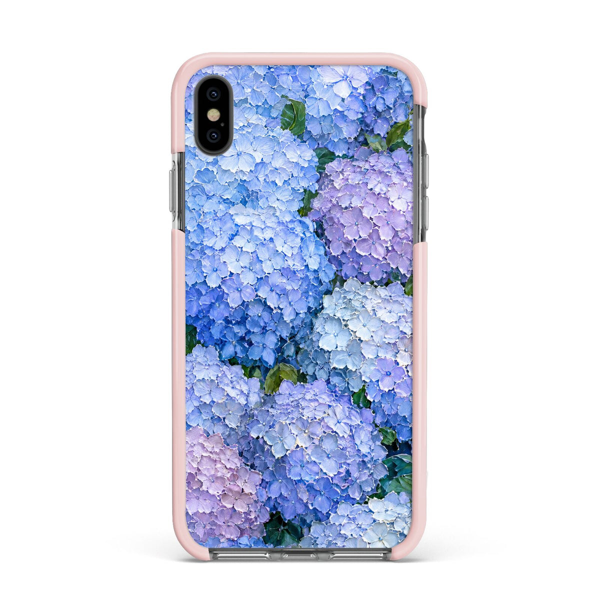 Hydrangea Atelier Apple iPhone Xs Max Impact Case Pink Edge on Black Phone
