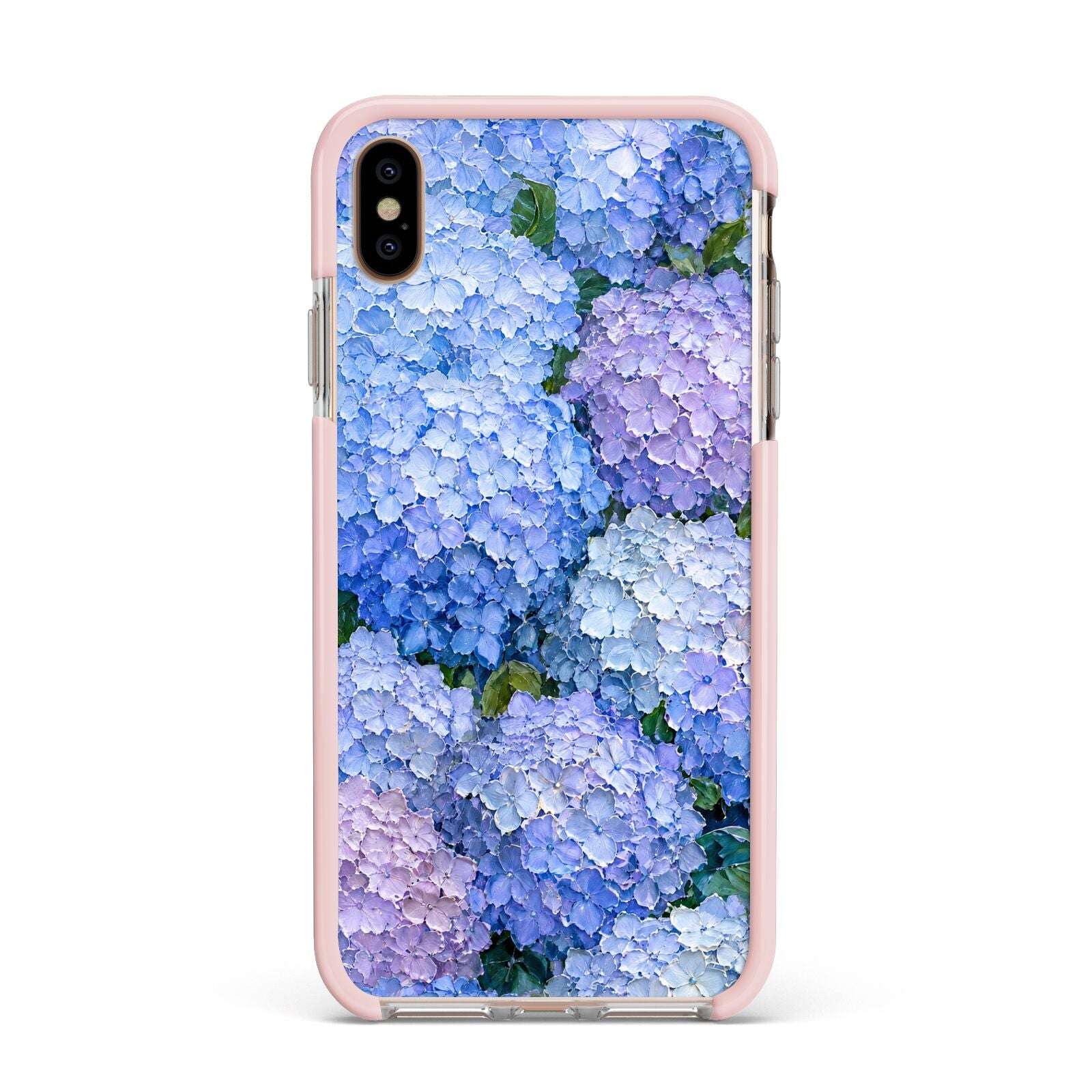 Hydrangea Atelier Apple iPhone Xs Max Impact Case Pink Edge on Gold Phone