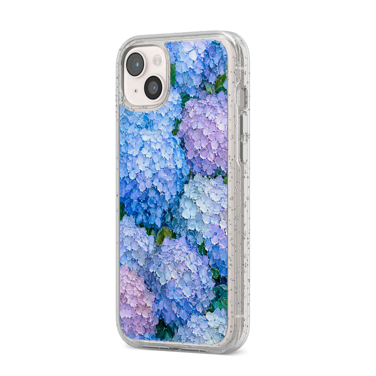 Hydrangea Atelier iPhone 14 Plus Glitter Tough Case Starlight Angled Image