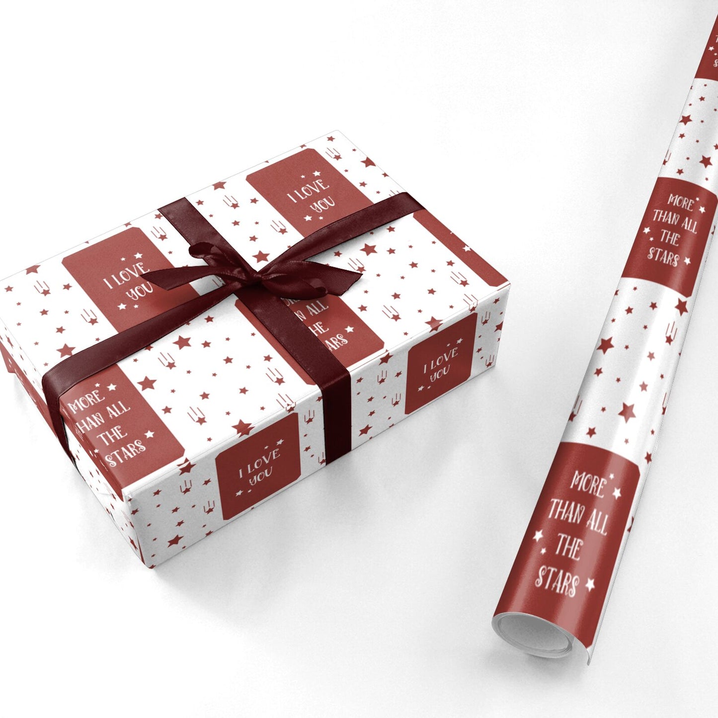 I Love You More Than All The Stars Valentines Personalised Wrapping Paper