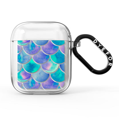 Iridescent Mermaid Scales AirPods Clear Case