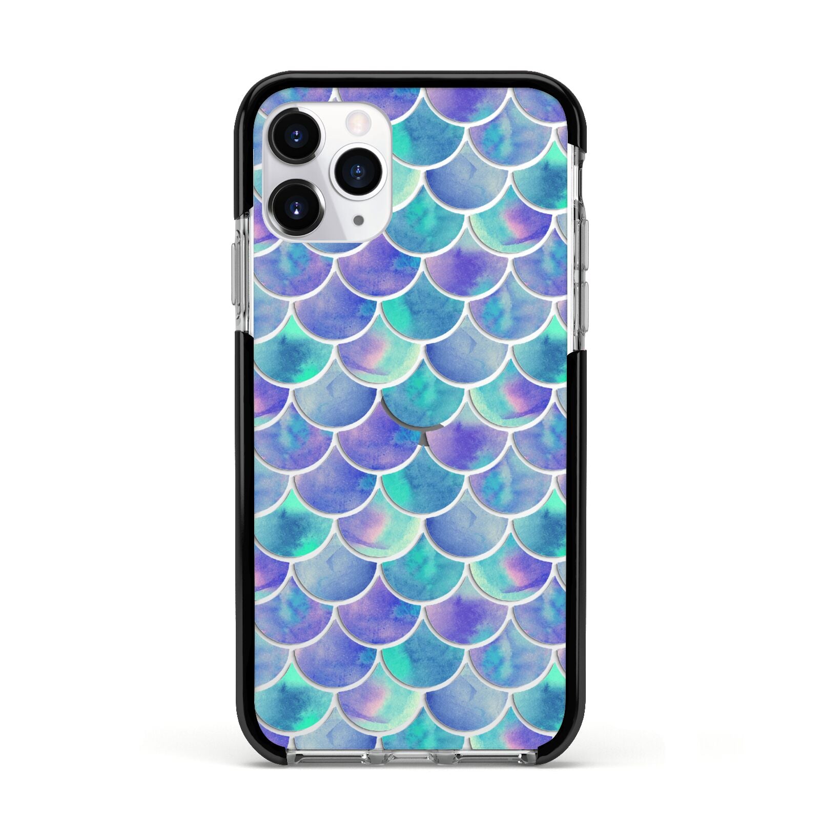 Iridescent Mermaid Scales Apple iPhone 11 Pro in Silver with Black Impact Case