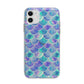 Iridescent Mermaid Scales Apple iPhone 11 in White with Bumper Case