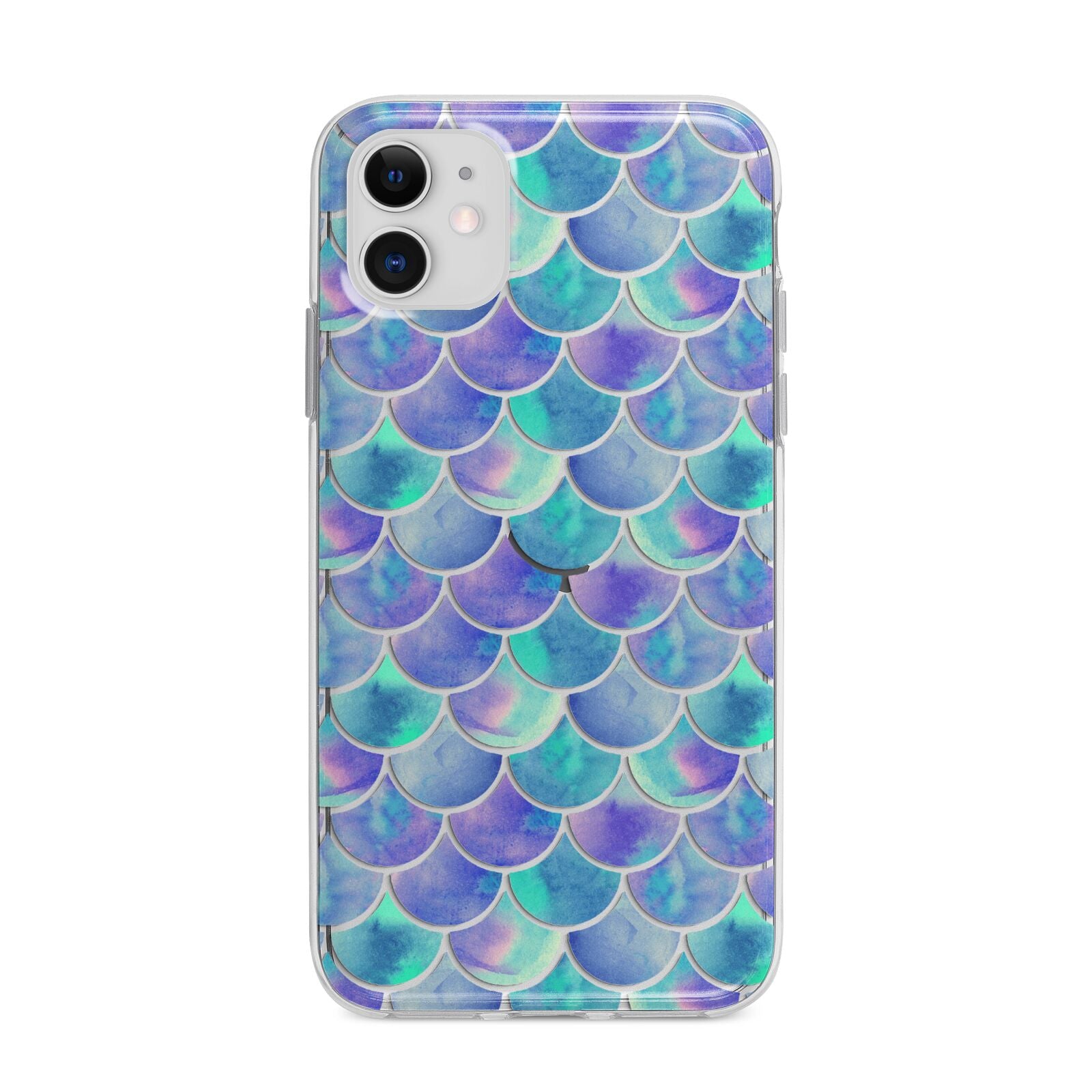 Iridescent Mermaid Scales Apple iPhone 11 in White with Bumper Case