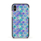 Iridescent Mermaid Scales Apple iPhone Xs Impact Case Black Edge on Gold Phone