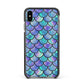Iridescent Mermaid Scales Apple iPhone Xs Max Impact Case Black Edge on Black Phone