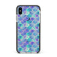 Iridescent Mermaid Scales Apple iPhone Xs Max Impact Case Black Edge on Silver Phone