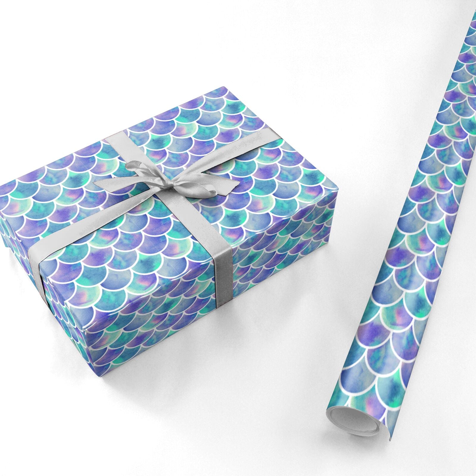Iridescent Mermaid Scales Personalised Wrapping Paper