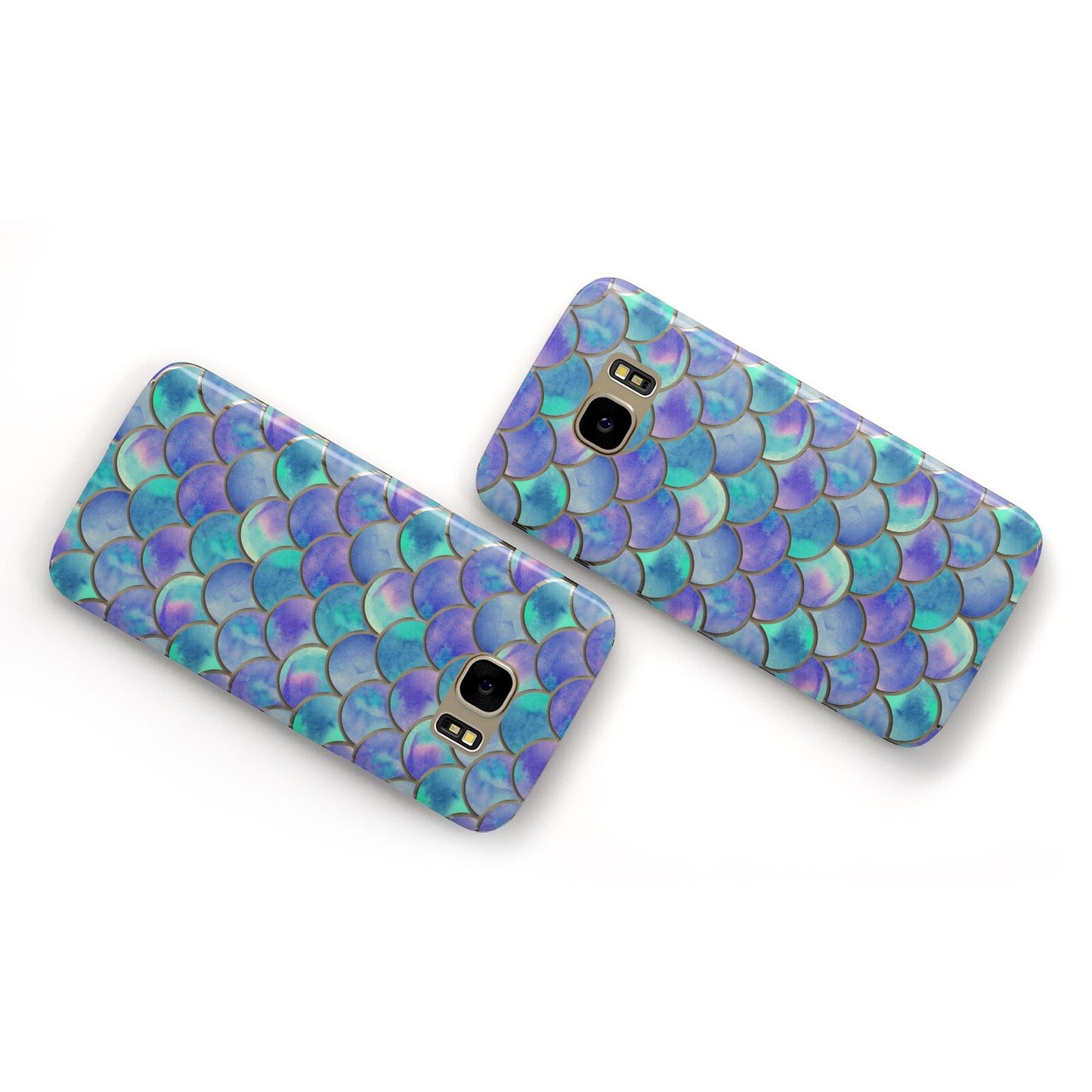Iridescent Mermaid Scales Samsung Galaxy Case Flat Overview