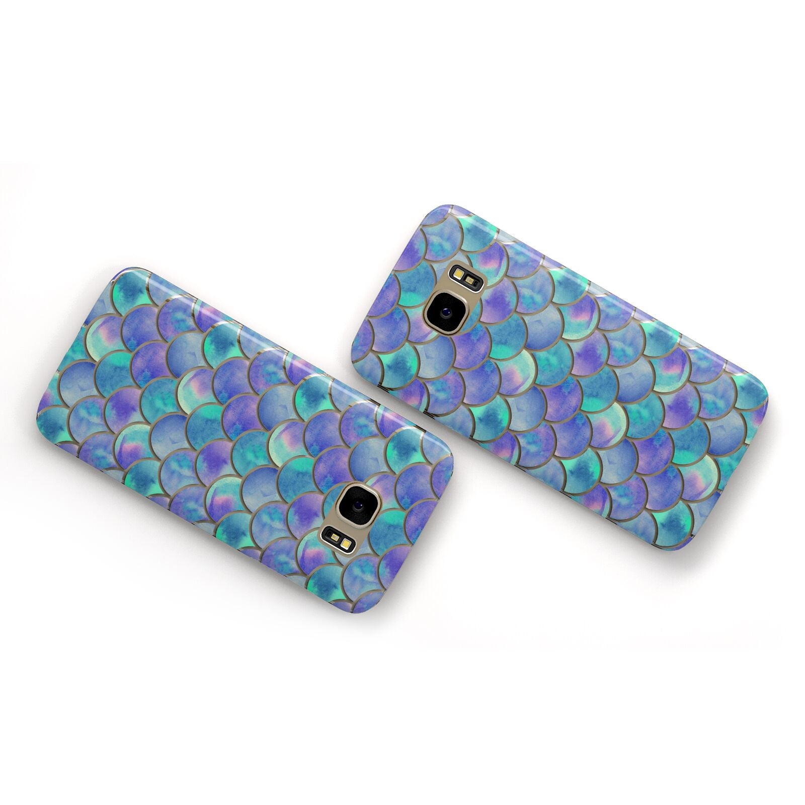 Iridescent Mermaid Scales Samsung Galaxy Case Flat Overview