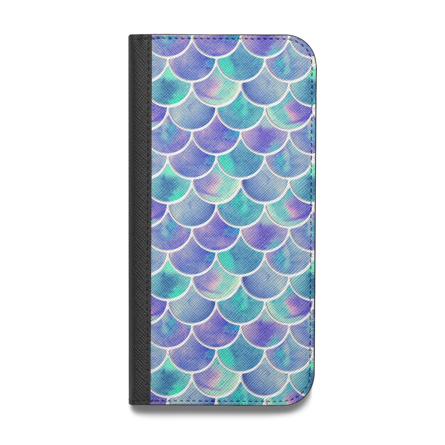 Iridescent Mermaid Scales Vegan Leather Flip iPhone Case