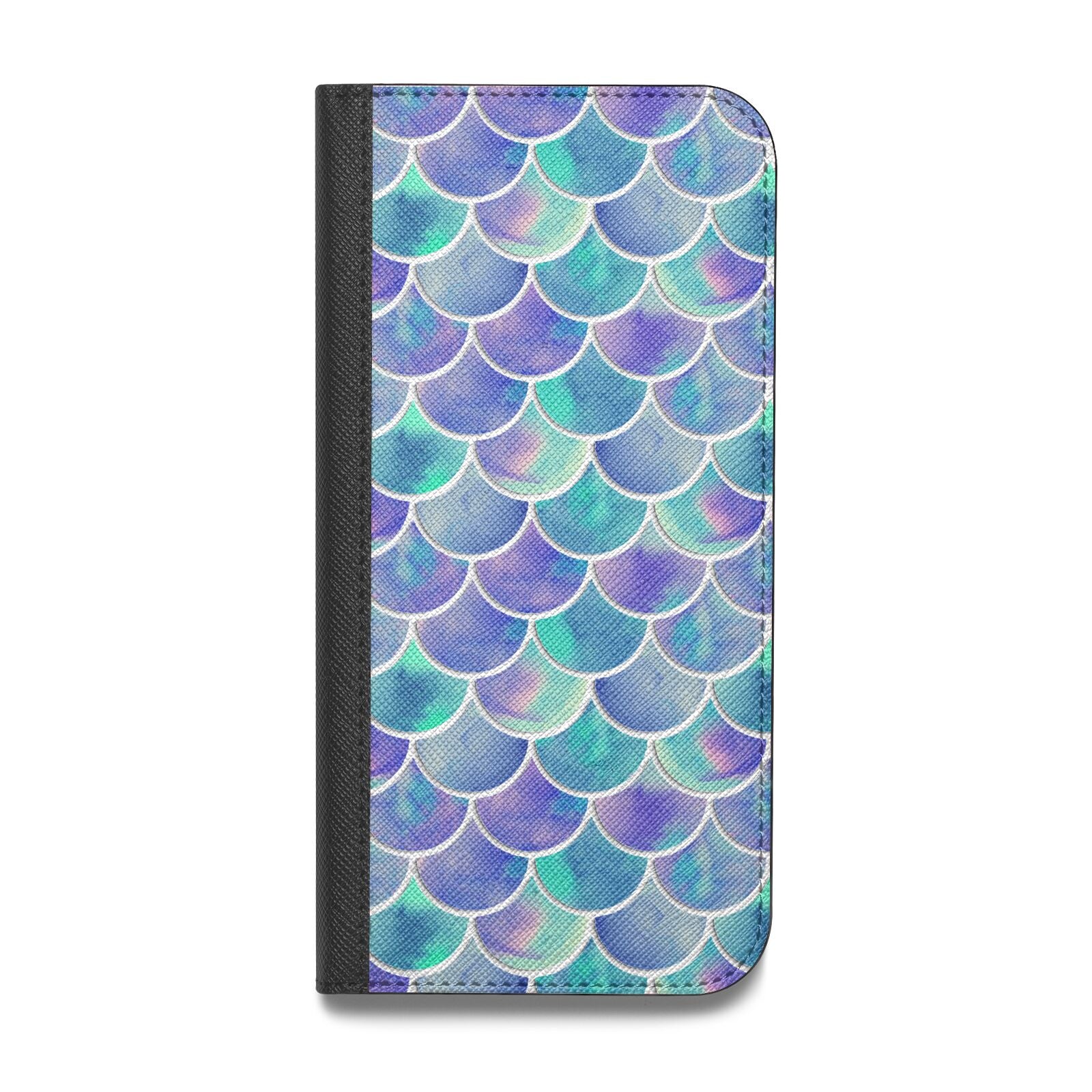 Iridescent Mermaid Scales Vegan Leather Flip iPhone Case