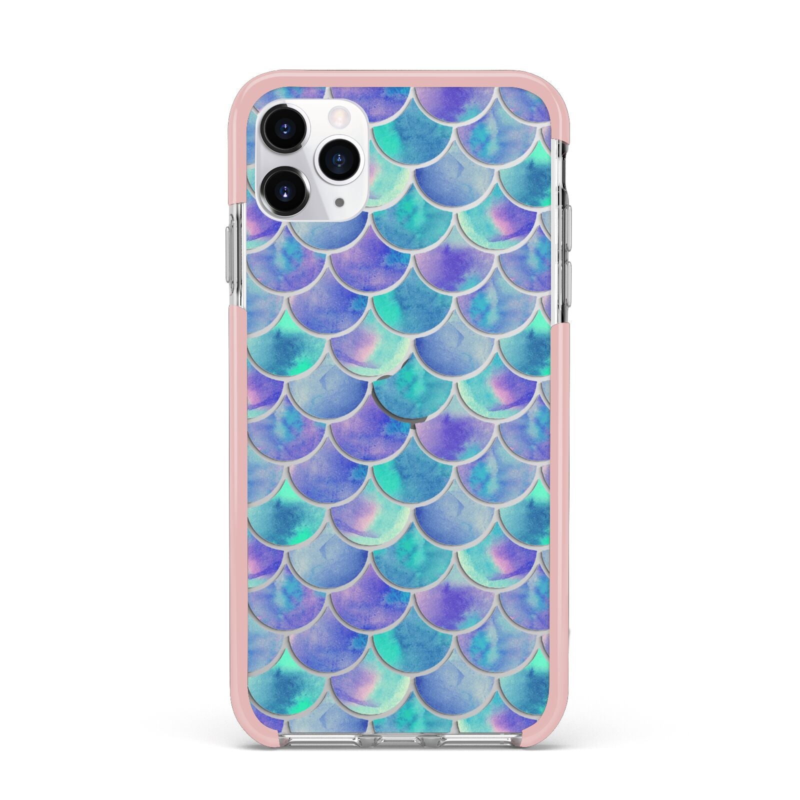 Iridescent Mermaid Scales iPhone 11 Pro Max Impact Pink Edge Case