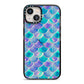 Iridescent Mermaid Scales iPhone 13 Black Impact Case on Silver phone