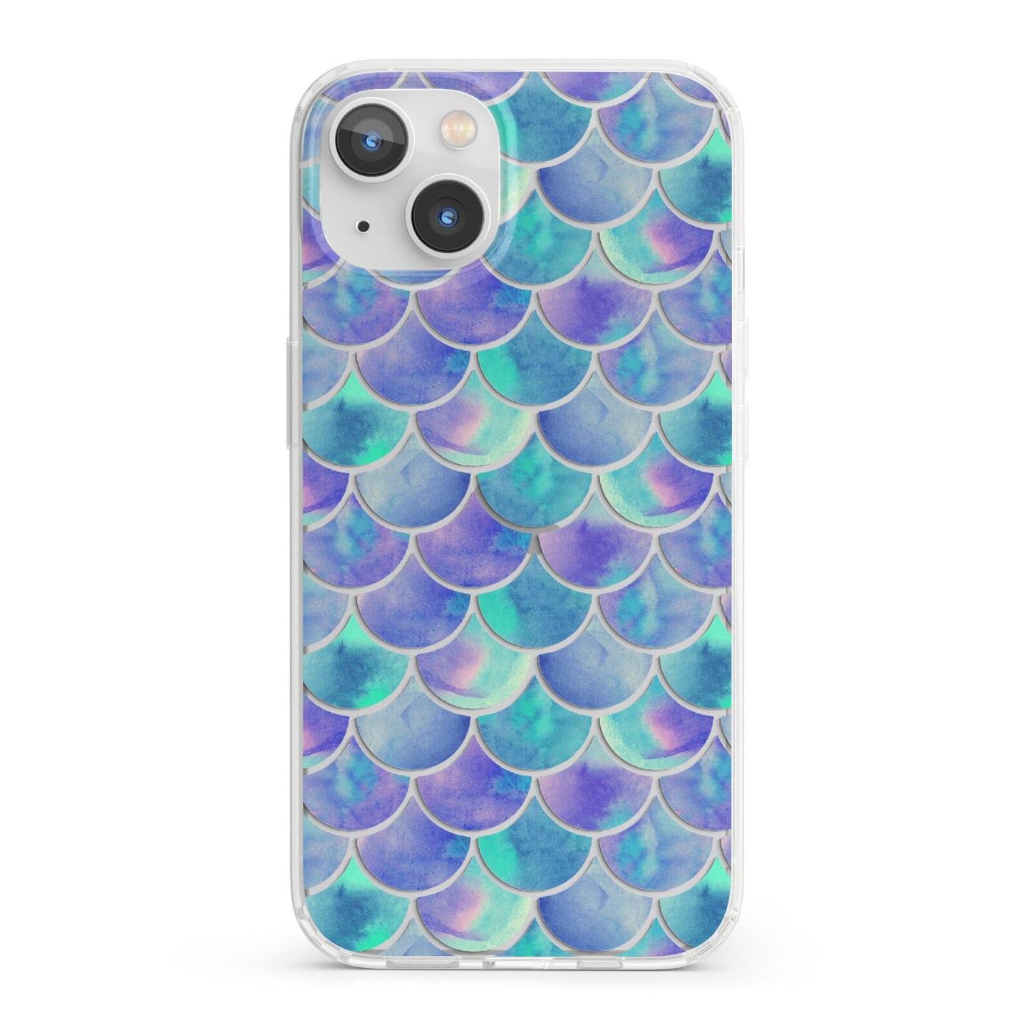 Iridescent Mermaid Scales iPhone 13 Clear Bumper Case