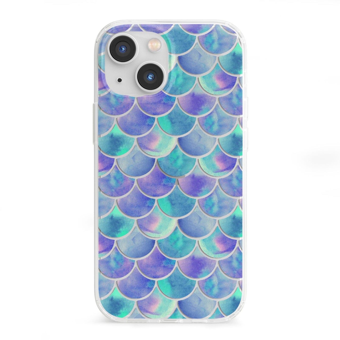 Iridescent Mermaid Scales iPhone 13 Mini Clear Bumper Case
