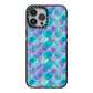 Iridescent Mermaid Scales iPhone 13 Pro Max Black Impact Case on Silver phone