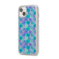 Iridescent Mermaid Scales iPhone 14 Plus Glitter Tough Case Starlight Angled Image