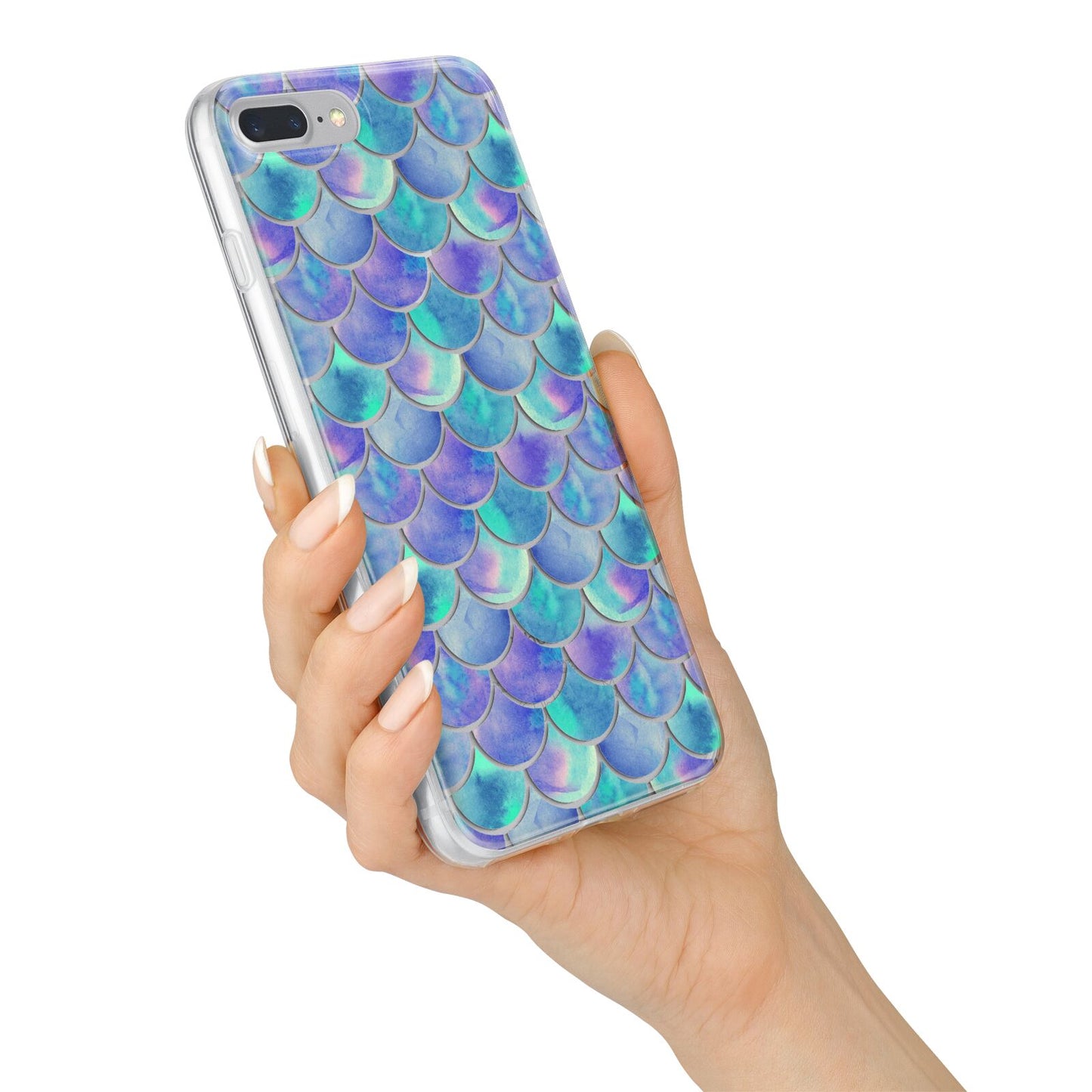 Iridescent Mermaid Scales iPhone 7 Plus Bumper Case on Silver iPhone Alternative Image