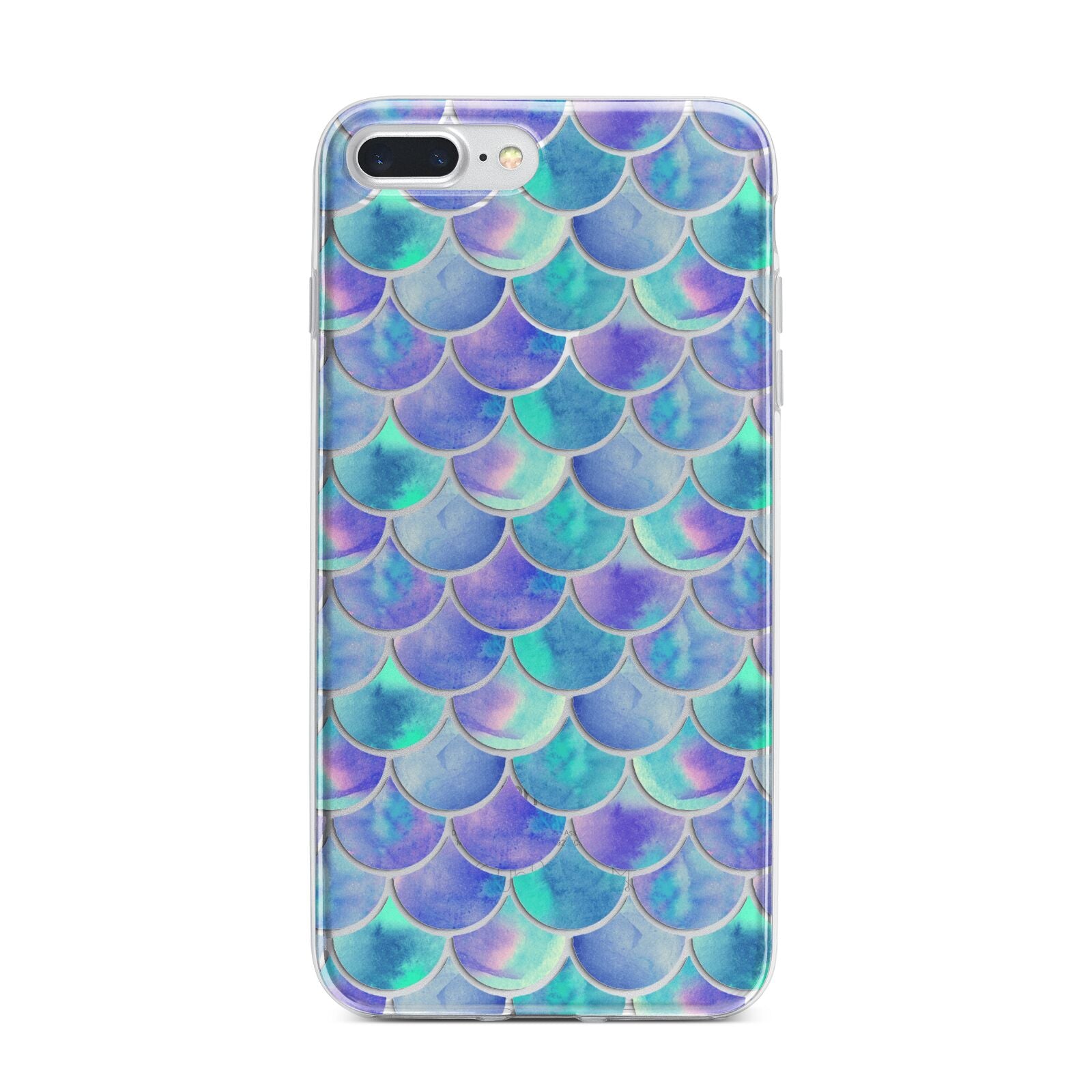 Iridescent Mermaid Scales iPhone 7 Plus Bumper Case on Silver iPhone