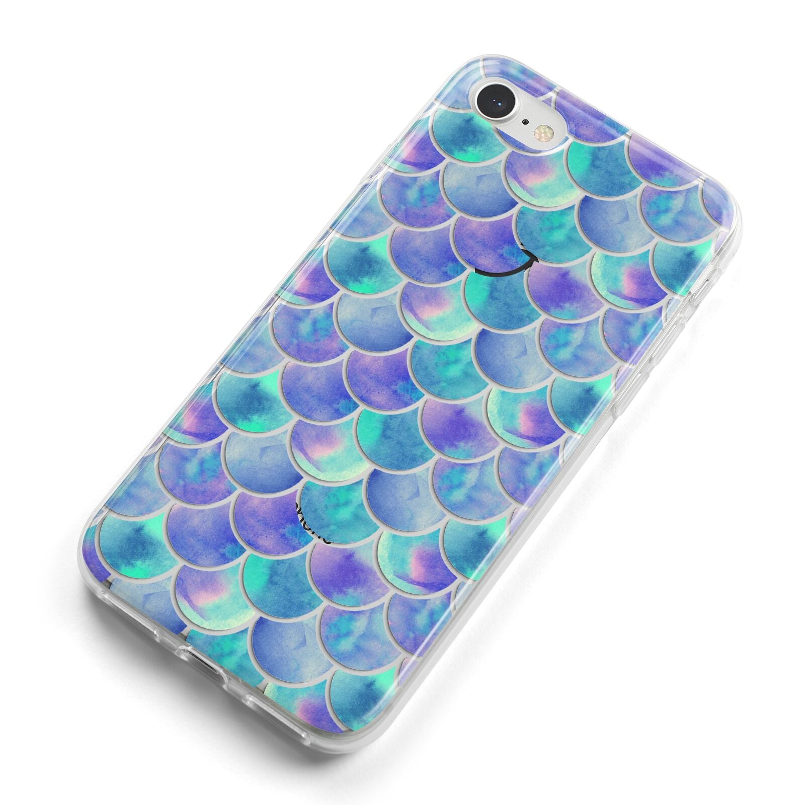 Iridescent Mermaid Scales iPhone 8 Bumper Case on Silver iPhone Alternative Image