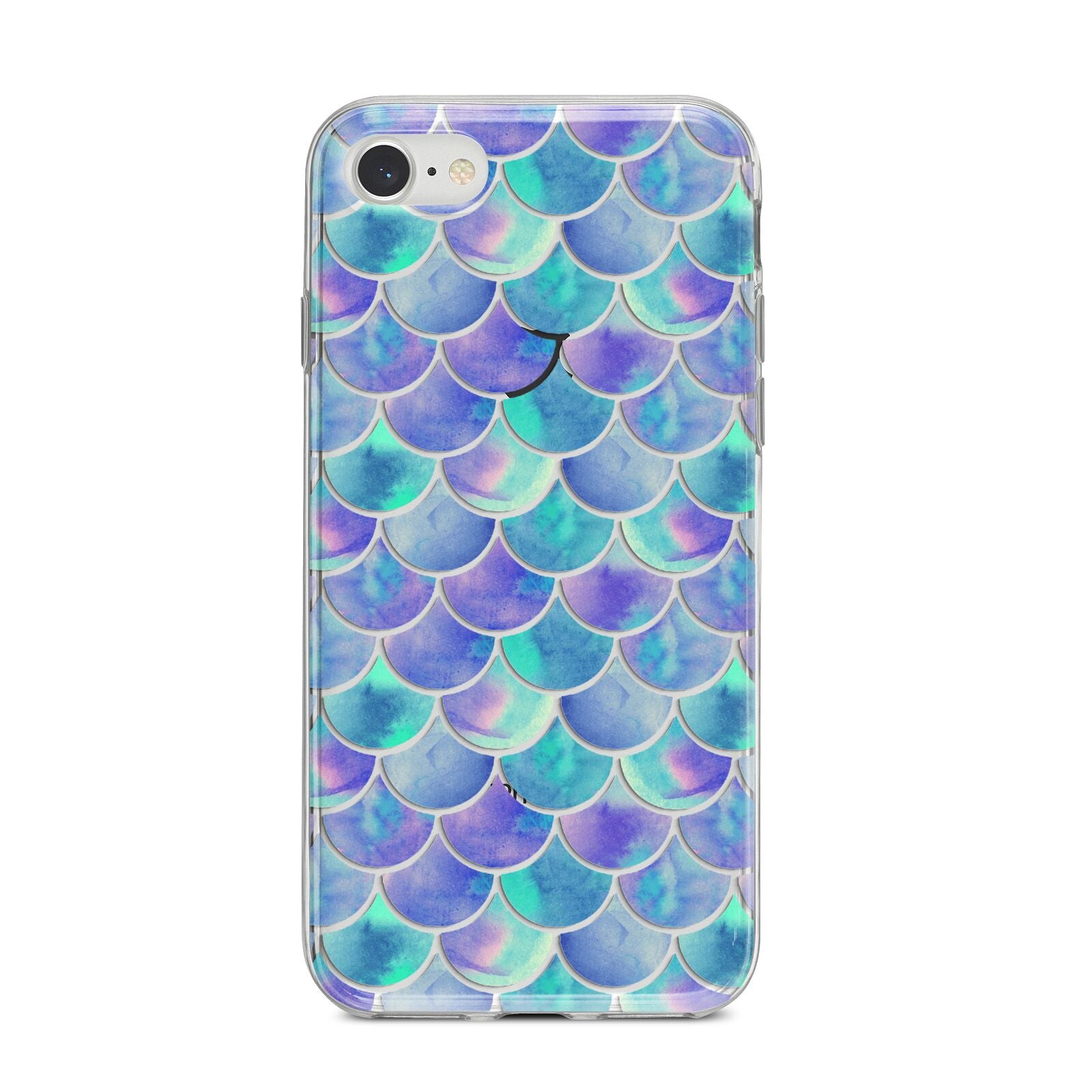 Iridescent Mermaid Scales iPhone 8 Bumper Case on Silver iPhone
