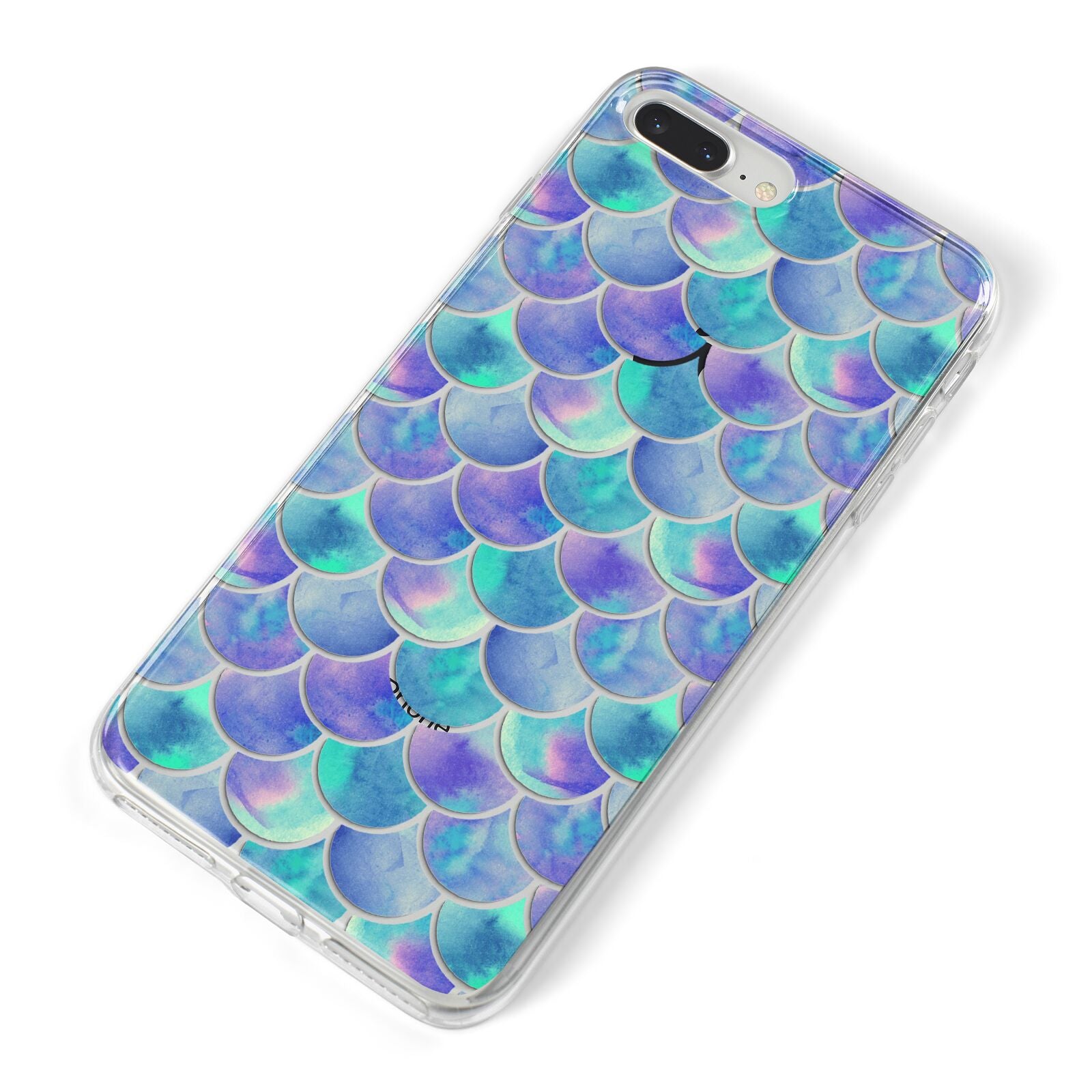 Iridescent Mermaid Scales iPhone 8 Plus Bumper Case on Silver iPhone Alternative Image