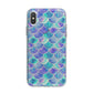 Iridescent Mermaid Scales iPhone X Bumper Case on Silver iPhone Alternative Image 1
