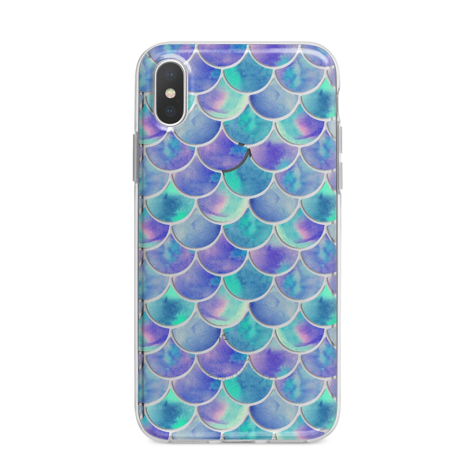Iridescent Mermaid Scales iPhone X Bumper Case on Silver iPhone Alternative Image 1