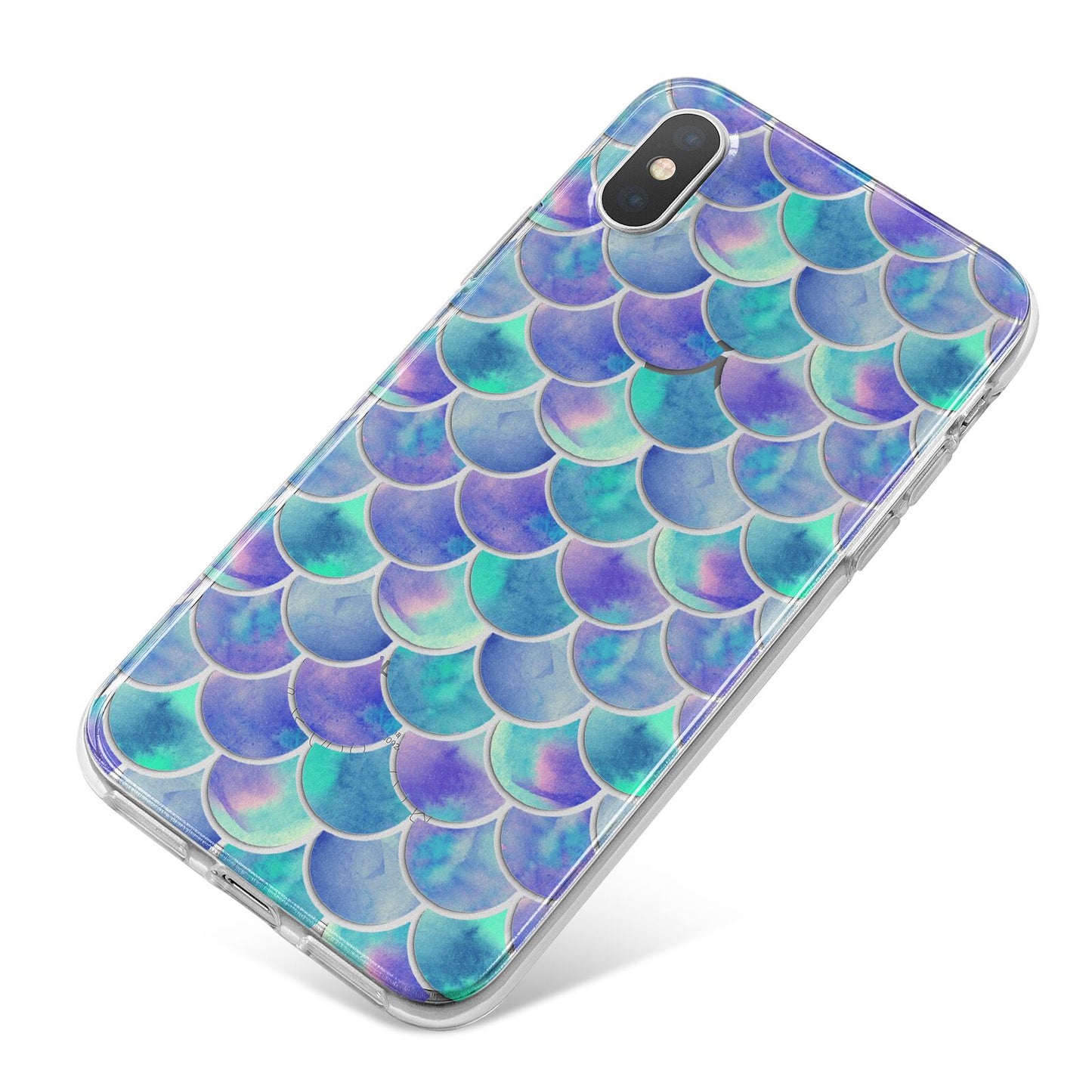 Iridescent Mermaid Scales iPhone X Bumper Case on Silver iPhone