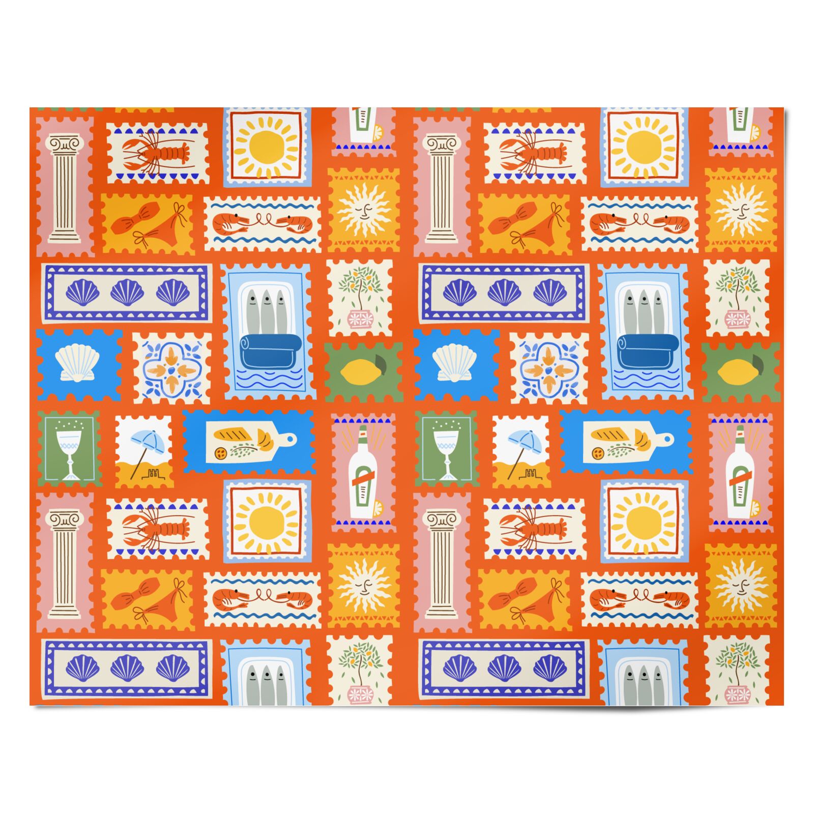 Italian Summer Mediterranean Personalised Wrapping Paper Alternative