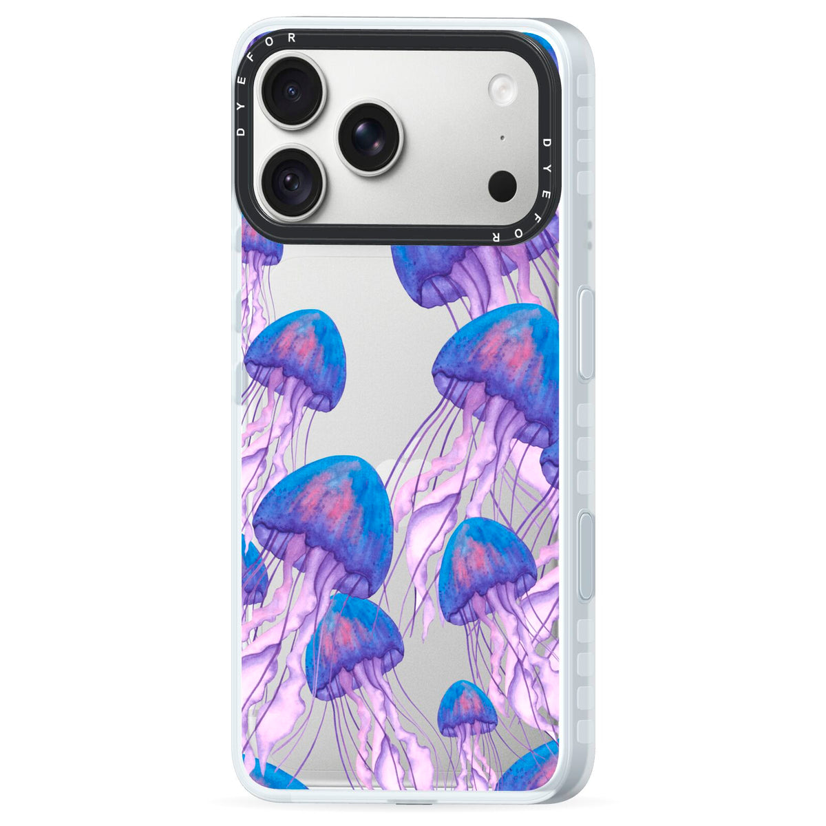 Jellyfish iPhone 18 Pro Max Black Impact Pre order Case Side Angle on Silver phone