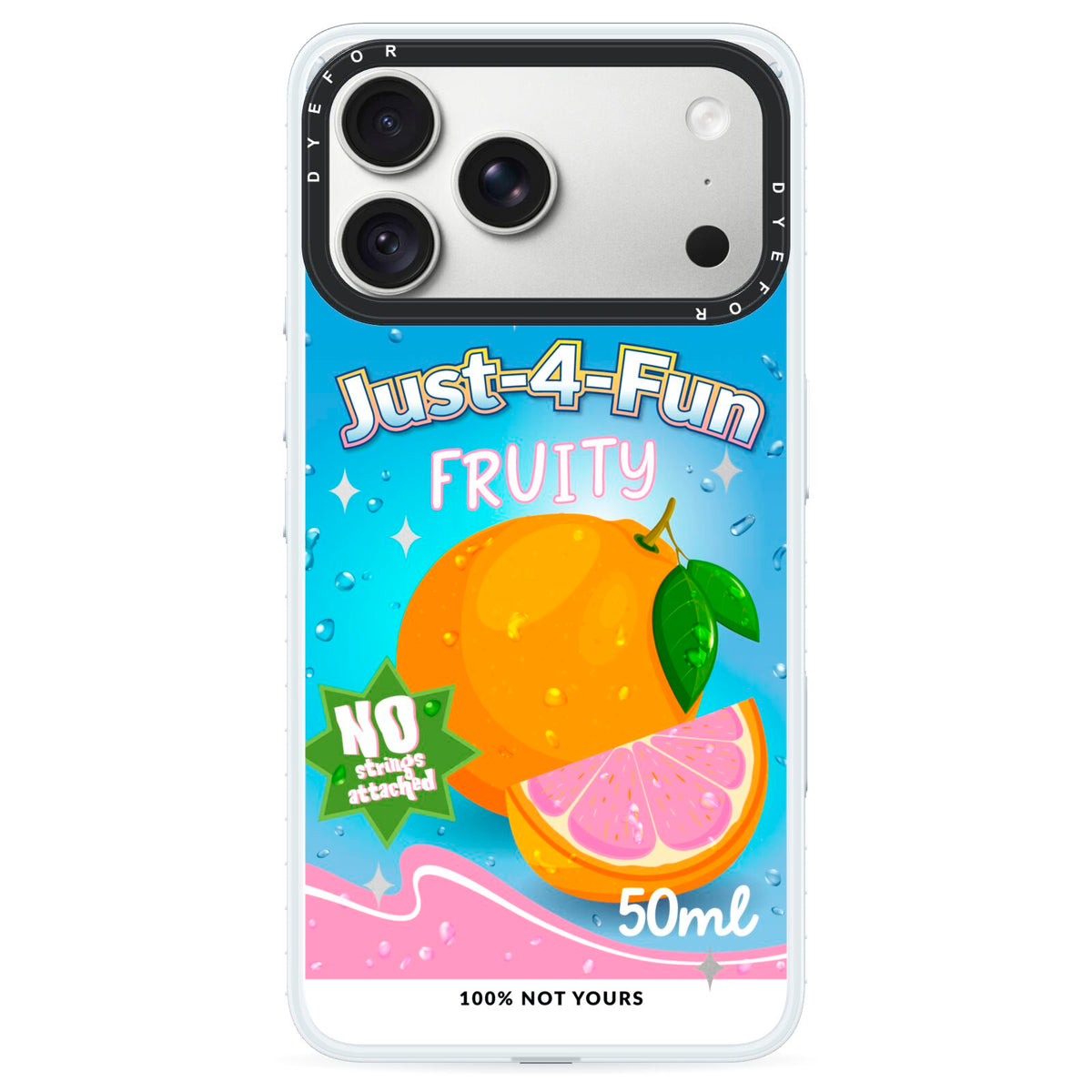 Just 4 Fun iPhone 18 Pro Black Impact Pre order Case on Silver phone