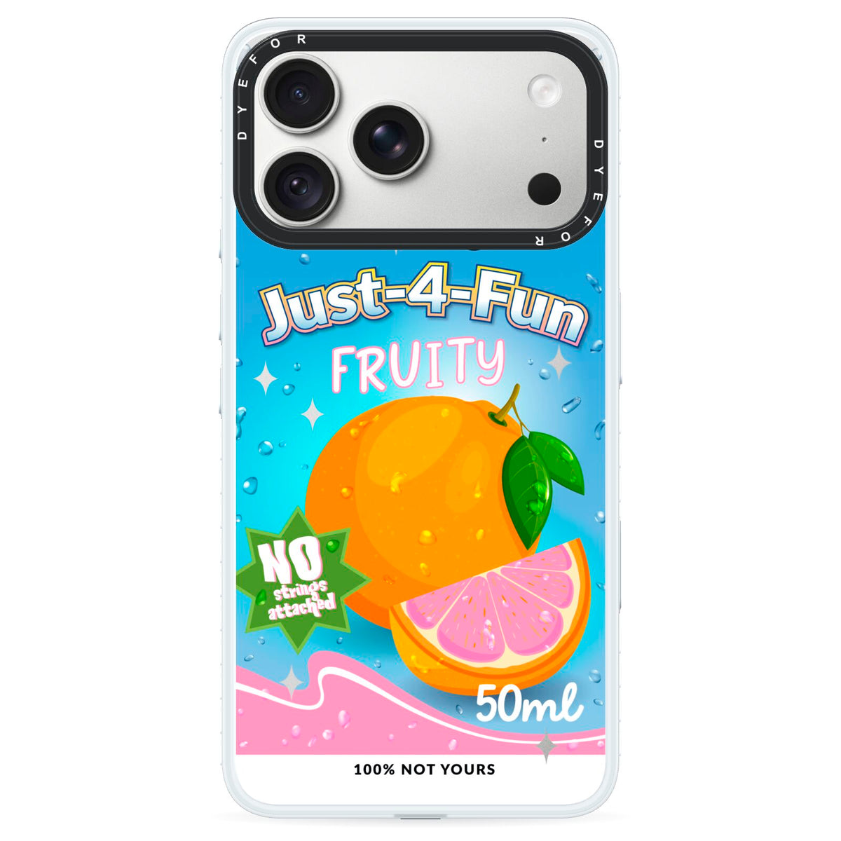 Just 4 Fun iPhone 18 Pro Max Black Impact Pre order Case on Silver phone